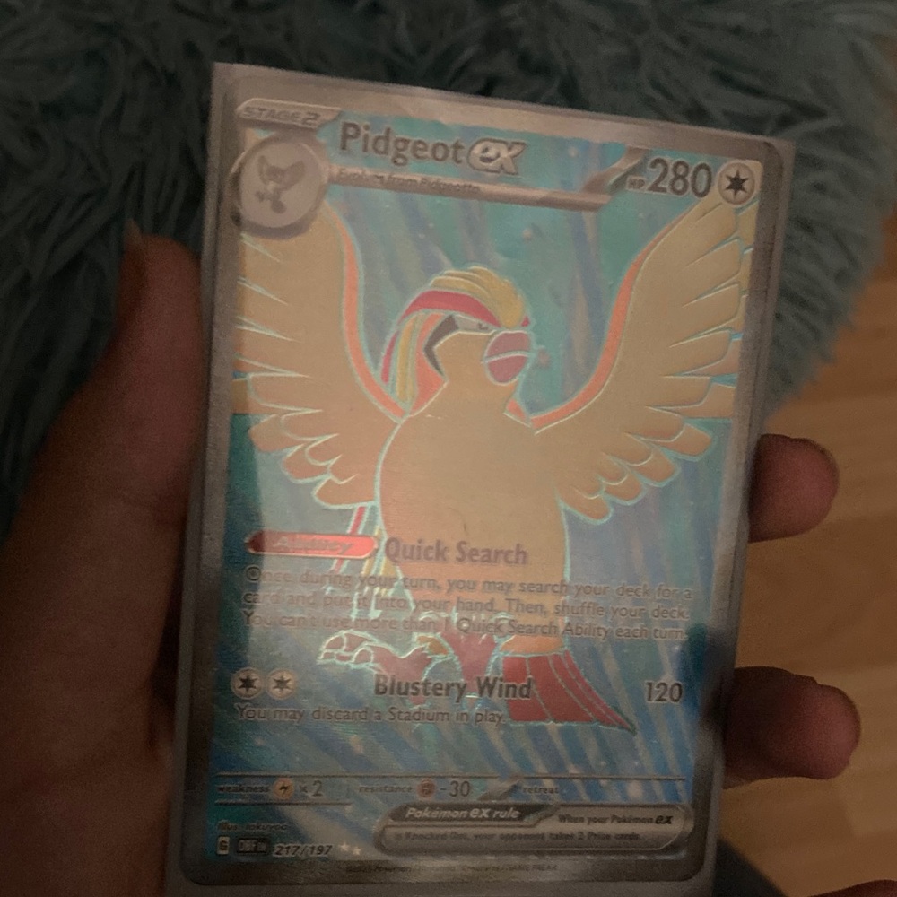 Pidgeot EX Trading Card - Blue and Gold - Picture 10 of 10